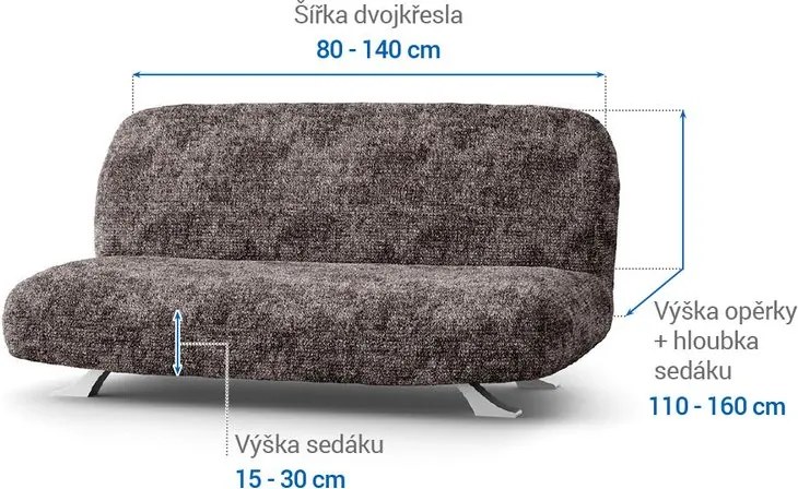 Gaico Huse bielastice MARMO maro 2fotoliu cu manere de lemn (l. 80 -140 cm)