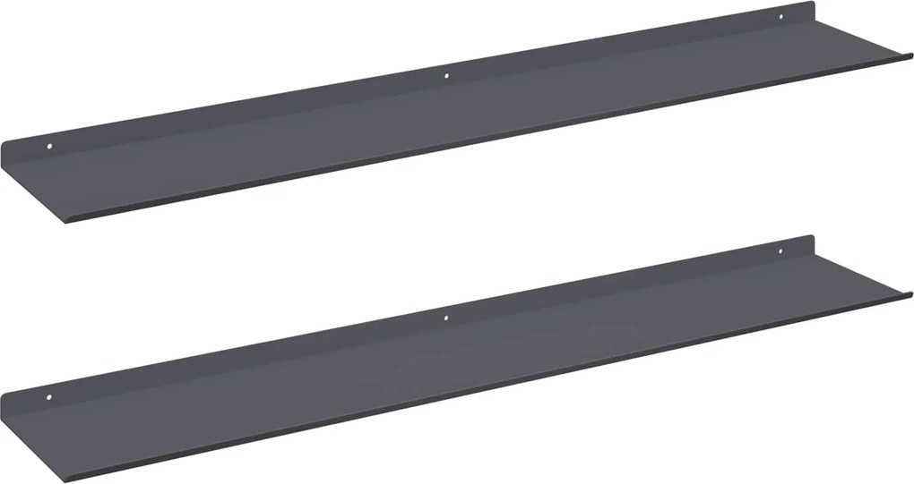 vidaXL Raft suspendat Pe perete 2 pcs Antracit 100 x 18 x 2,5 cm Oțel