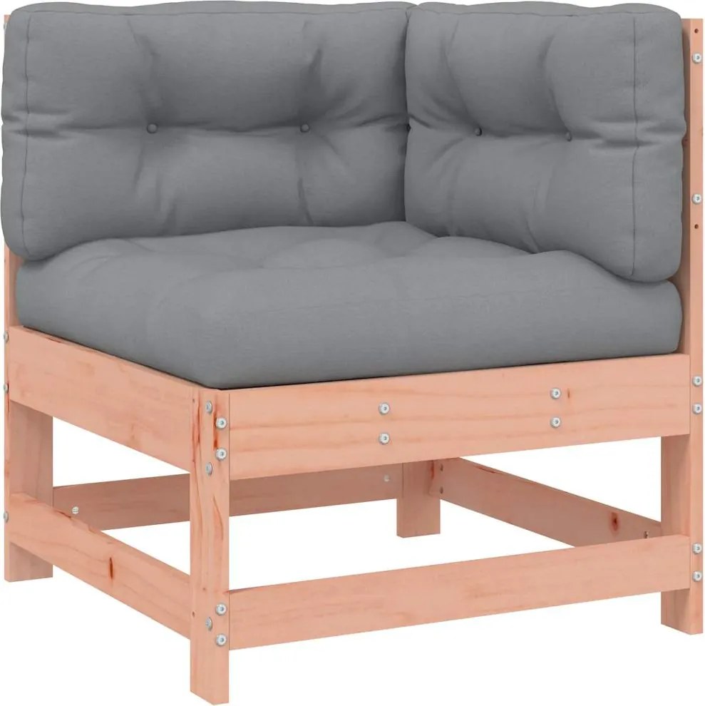 vidaXL Canapea colțar cu perne, lemn masiv douglas