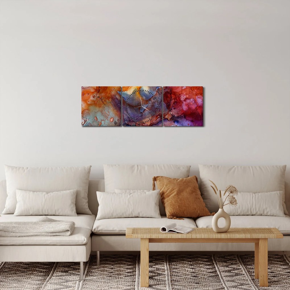 Tablou - Abstract Ink Art (cu ceas) (90x30 cm)