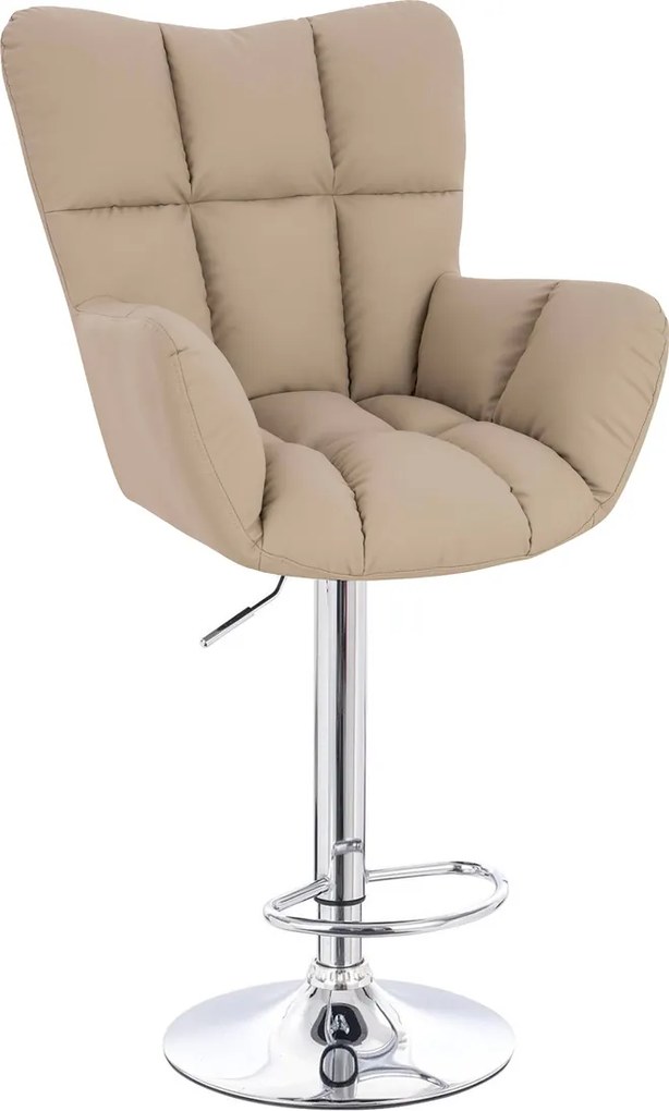 HR650W Scaun Crem Piele Ecologica Premium Soft cu Bază Cromata