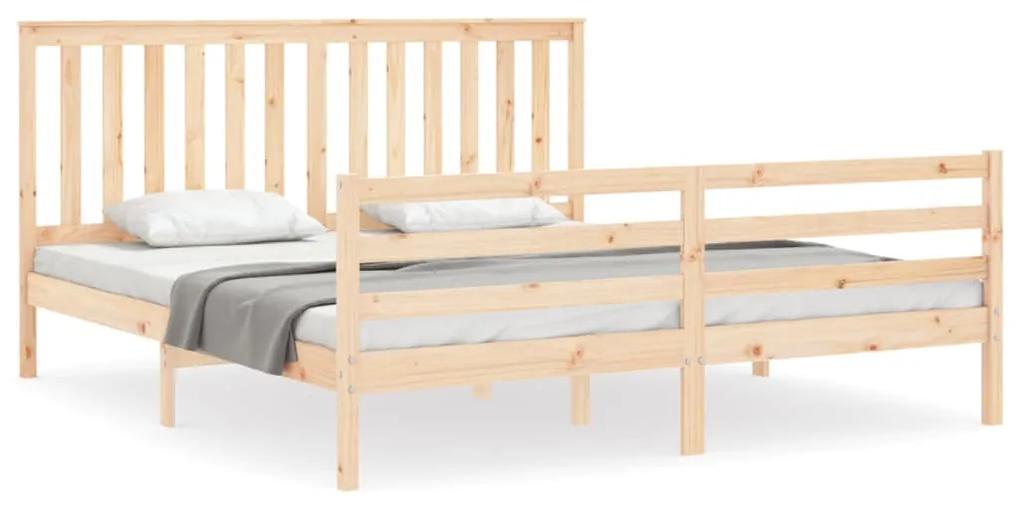 3194261 vidaXL Cadru de pat cu tăblie Super King Size, lemn masiv