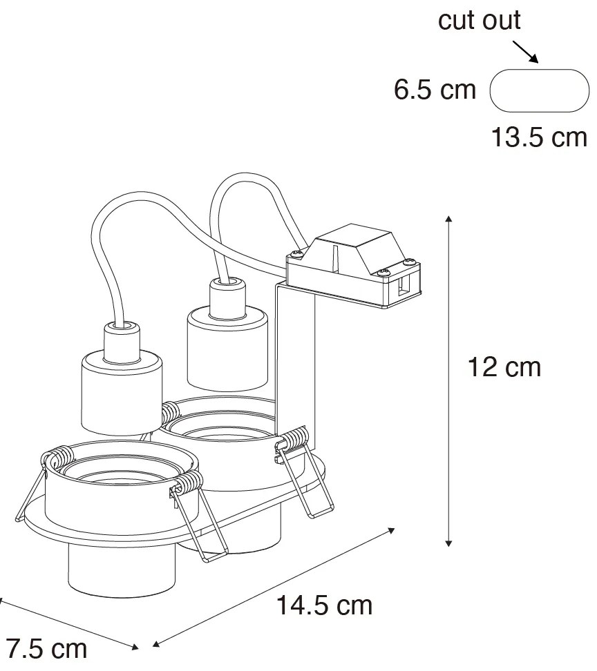 Set de 6 spoturi încastrate bronz închis GU10 35mm înclinabile cu 2 lumini - Installa