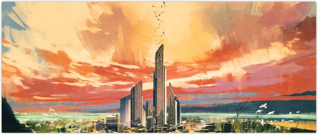 Tablou - Orașul pictat (120x50 cm)