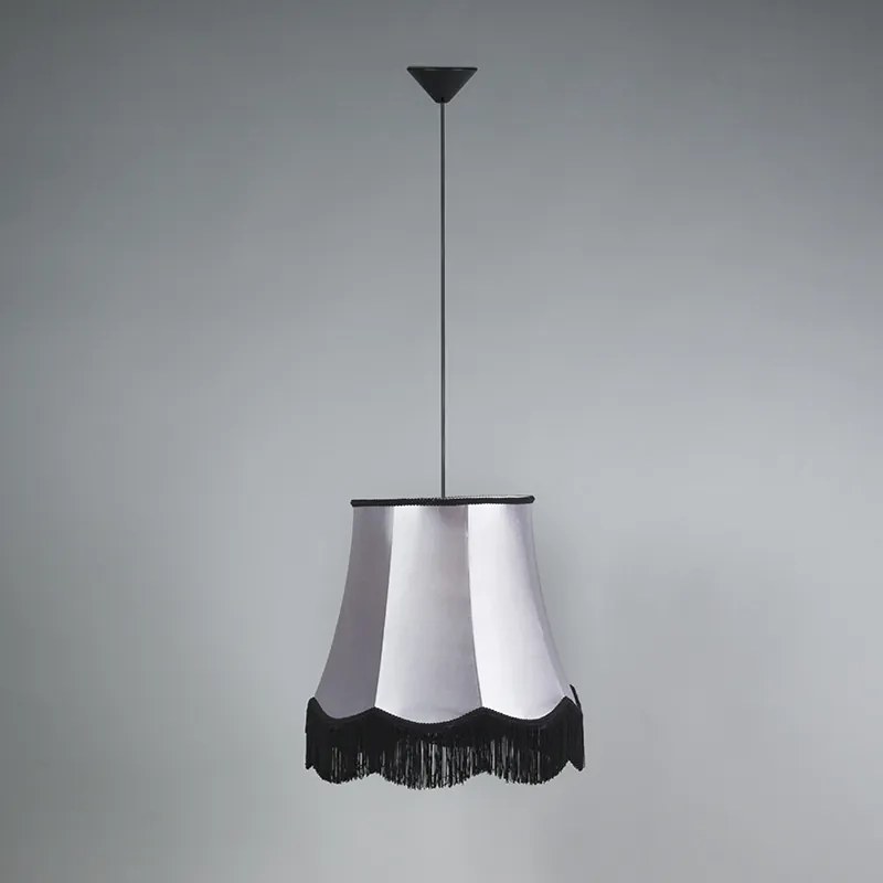 Lampă suspendată retro neagră cu gri 45 cm - Granny