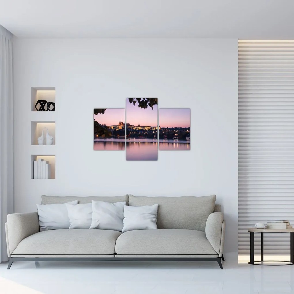 Tablou cu palatul din Praga și Vltava (90x60 cm)