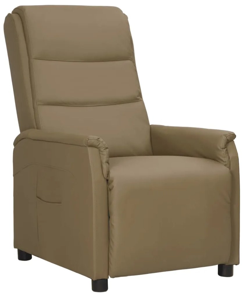 3093319 vidaXL Fotoliu rabatabil cu ridicare, cappuccino, piele ecologică