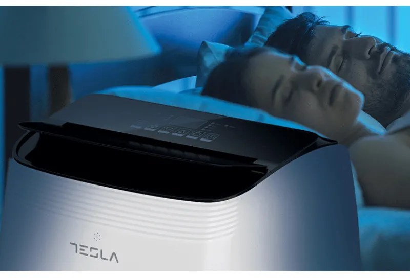 Aer condiționat mobil Tesla TTMYW-12CHW, 1780W, 3 trepte, Funcție de încălzire, WiFi, LED, Umidificare, Telecomandă, Alb