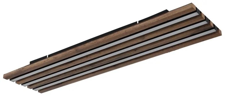 Plafoniera LED riflaj MDF cu efect de lemn HAYDEN 80x20cm