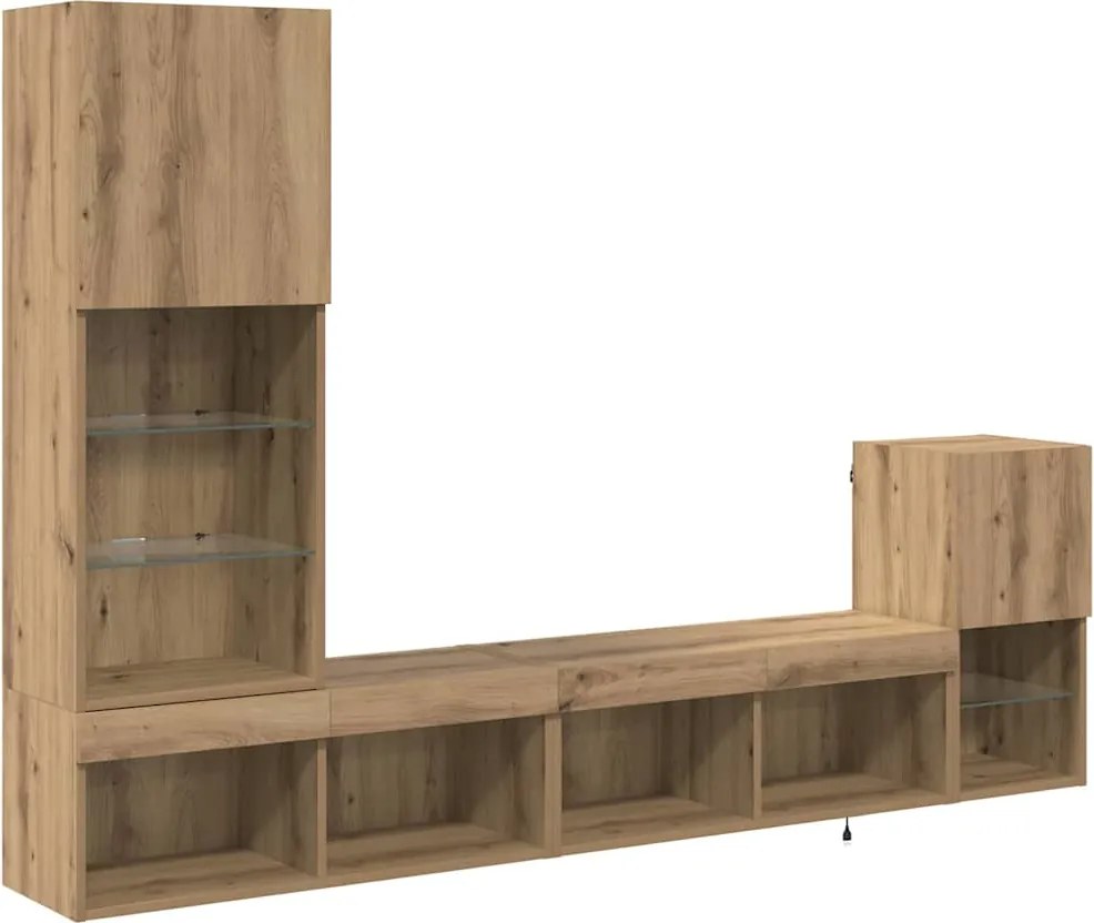 vidaXL Unități pentru Pereți de TV Stejar Artizanal Lemn compozit