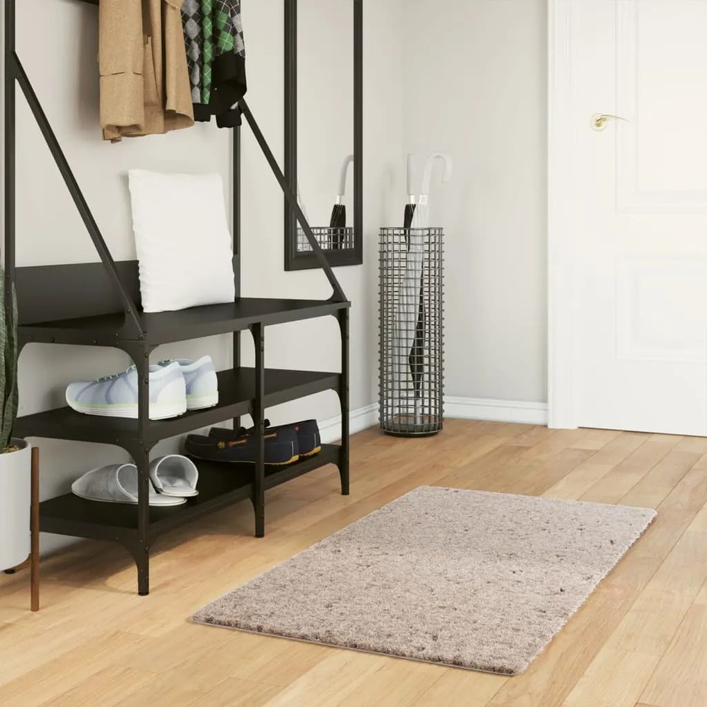 vidaXL Covor pufos &quot;PAMPLONA&quot; cu fire înalte, bej modern, 60x110 cm