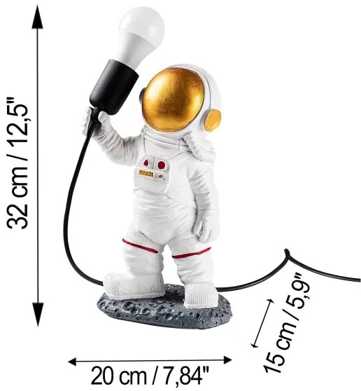 Lampă pentru copii ASTRONAUT 1xE27/40W/230V cupru/alb