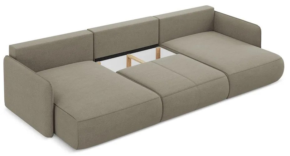 Colțar bej extensibil/cu spațiu de depozitare Nanea – Makamii