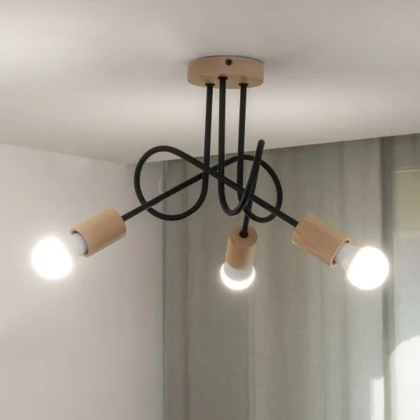 Lustră aplicată OXFORD 3xE27/15W/230V pin/negru