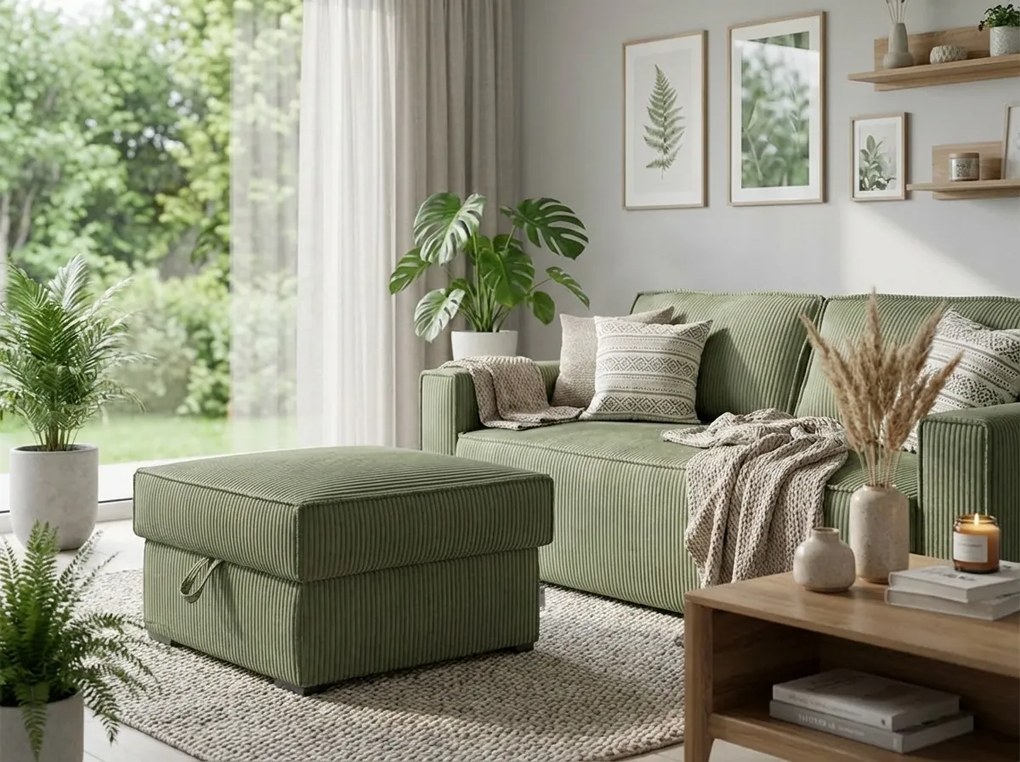 Taburet SMART COSARO cu spatiu de depozitare 65x65 cm, mentaț.