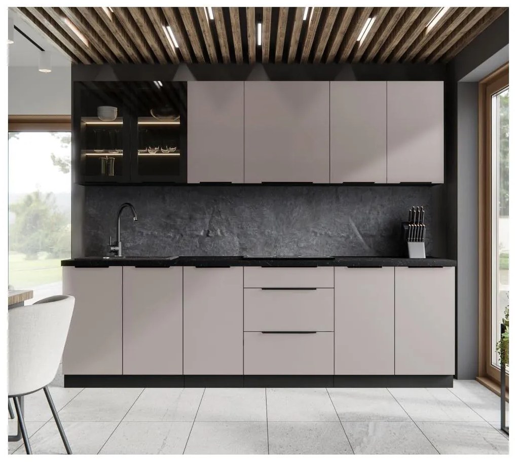 Dulap înalt pentru cuptor încorporat Arikona 60 DPS 210 3S1F (cashmir + negru . 1097069