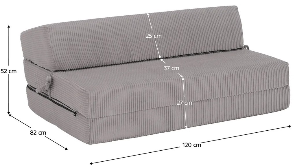 Scaun pliant/saltea VEDIS, gri