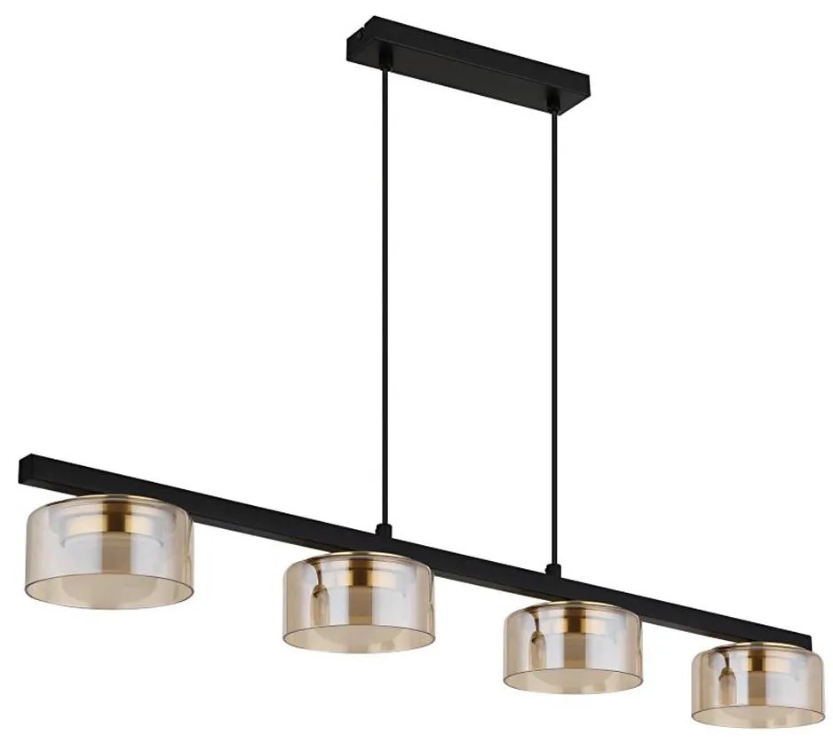 Lustră LED pe cablu Globo 16055-4HG HIGGINS 4xGX53/6W/230V fumuriu/maro