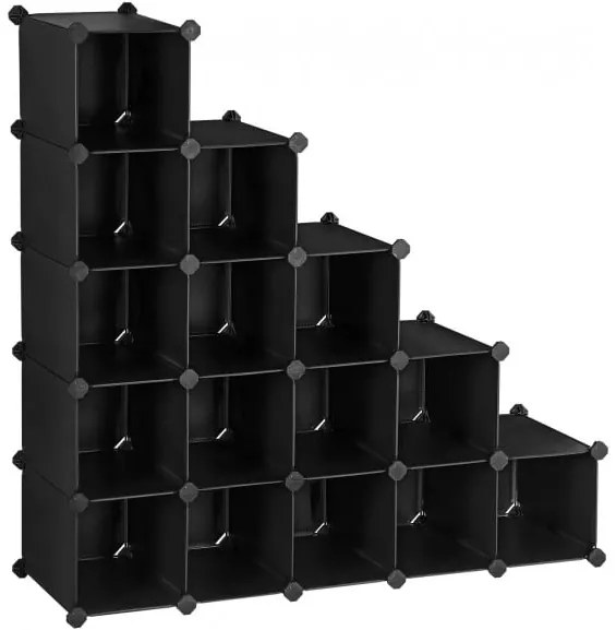 Raft De Depozitare Din Plastic, Negru, 113 x 36 x 113 cm