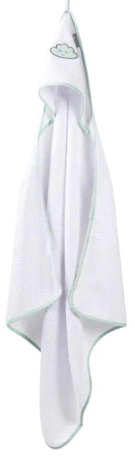 Prosop cu glugă pentru copii alb din bumbac 80x80 cm Happy Cloud – Roba