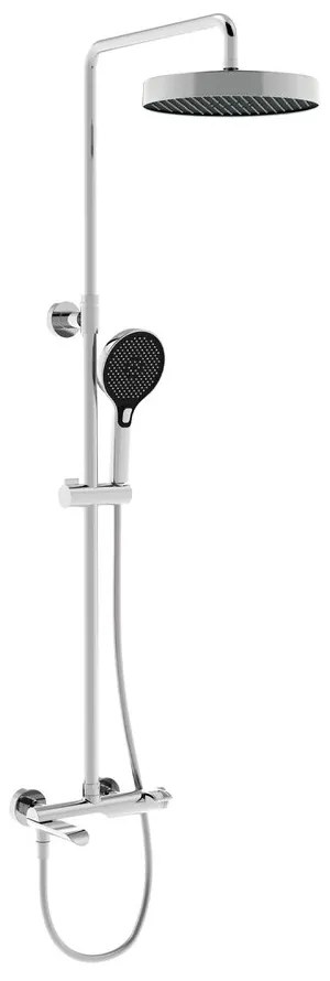Coloana de dus cu baterie termostatata Rubineta Rainfall CosyThermo finisaj crom lucios