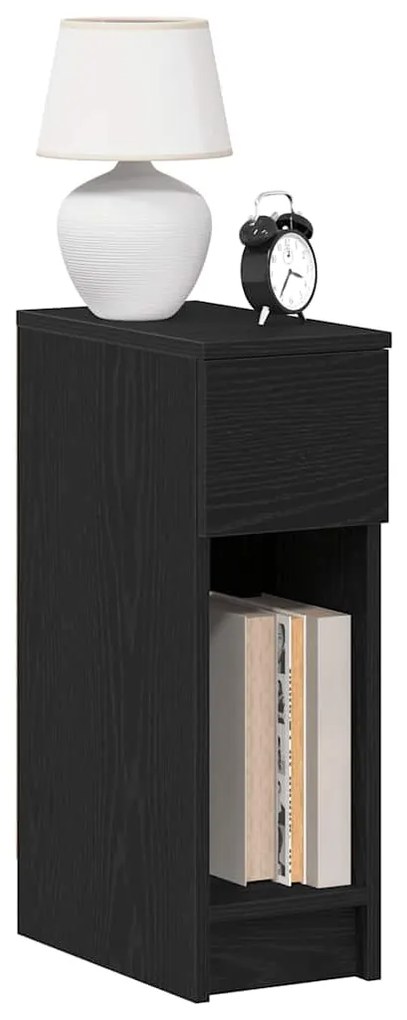 vidaXL Noptiera cu sertar stejar negru 20x36x60 cm