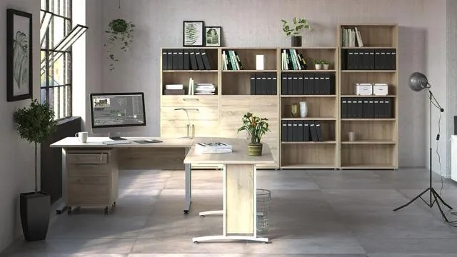 Tvilum Masuta de cafea alba OSLO 75384 cu blat de stejar