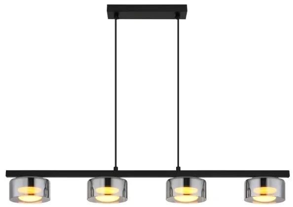 Lustră LED pe cablu Globo 16055-4HS HIGGINS 4xGX53/6W/230V fumuriu/negru