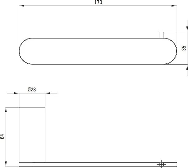 ROUND Suport pentru hartie igienica montat pe perete, finisaj negru ADR_N211