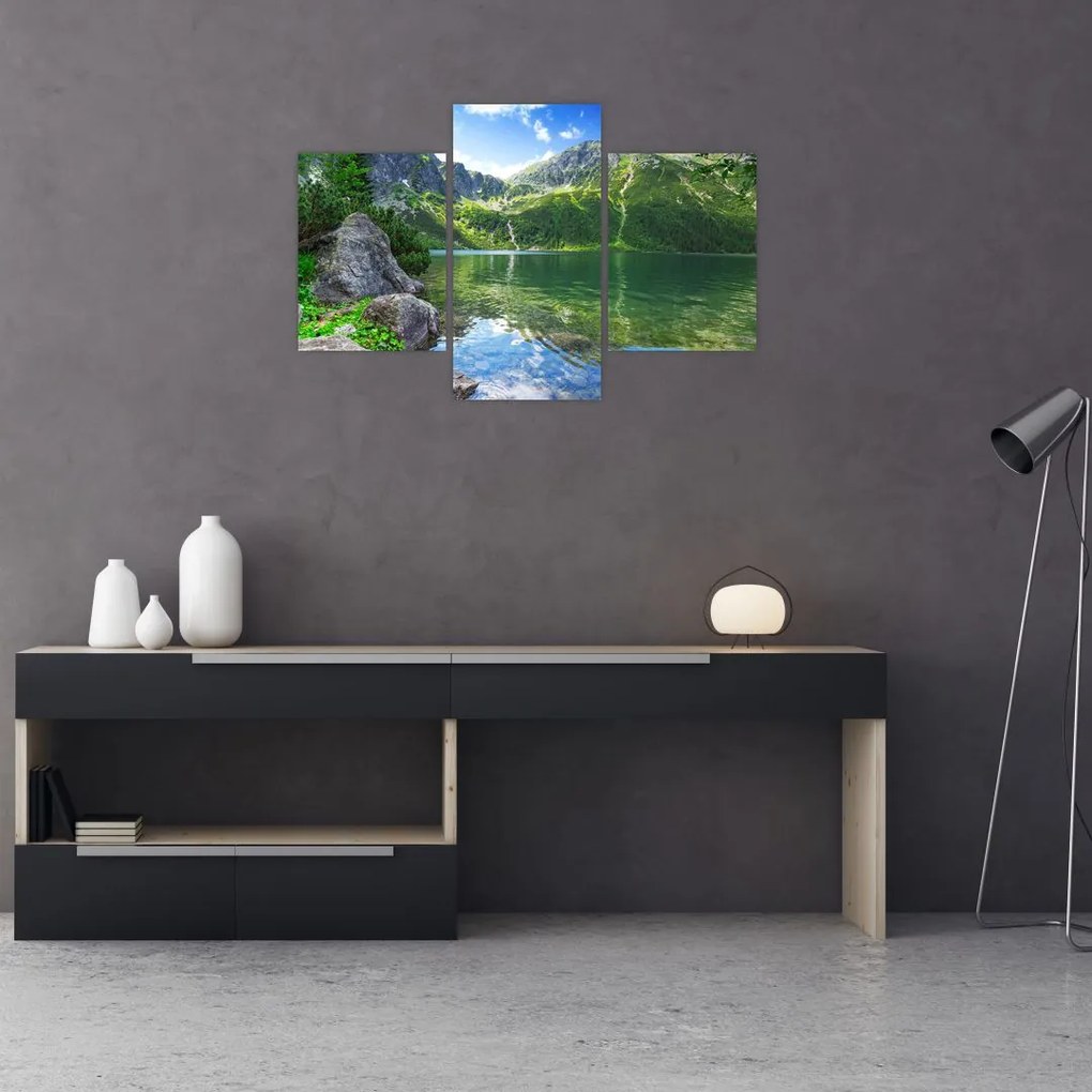 Tablou cu lac în munții Tatra (90x60 cm)