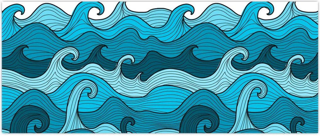 Tablou - Marea, abstracție (120x50 cm)