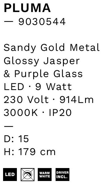 Pendul LED, Lustra design modern Pluma verde/ violet
