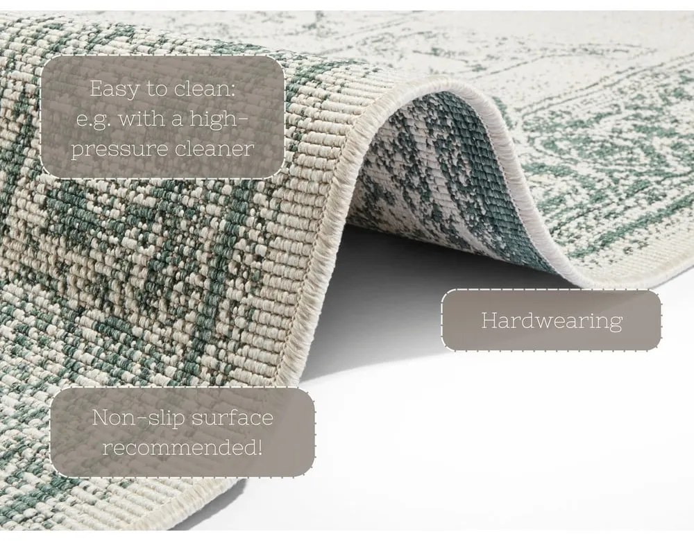 Covor adecvat pentru exterior NORTHRUGS Borbon, 200 x 290 cm, verde-crem