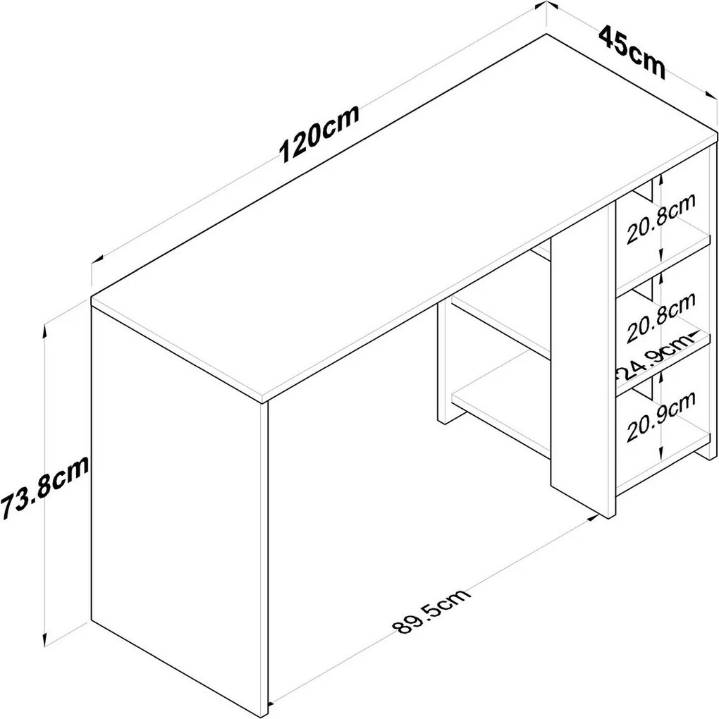 Birou Hamen Walnut și Antracit