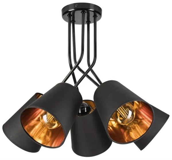 Lustră pe tijă IRMA 5xE27/60W/230V negru