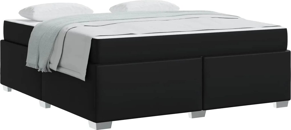 vidaXL Cadru de pat cu saltea Negru 180 x 200 cm țesătură