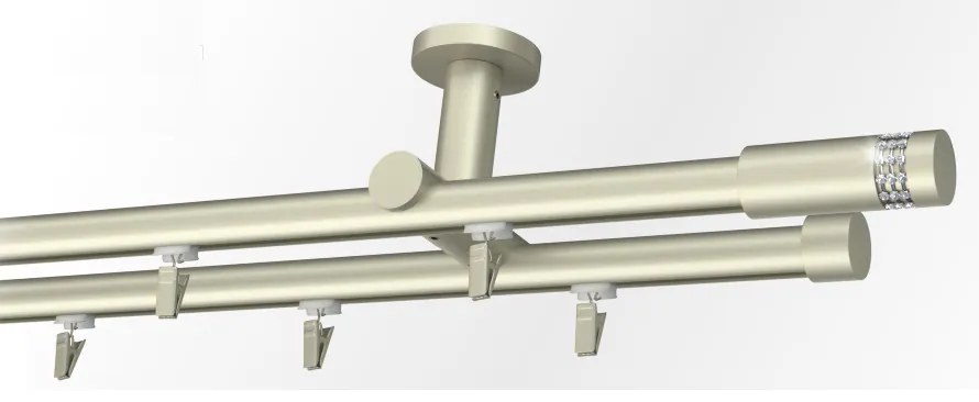 Galerie dubla PRINDERE TAVAN suport universal TEAVA PROFIL -XANTOS /19 -CROM MAT (Alege marime: 160 cm)