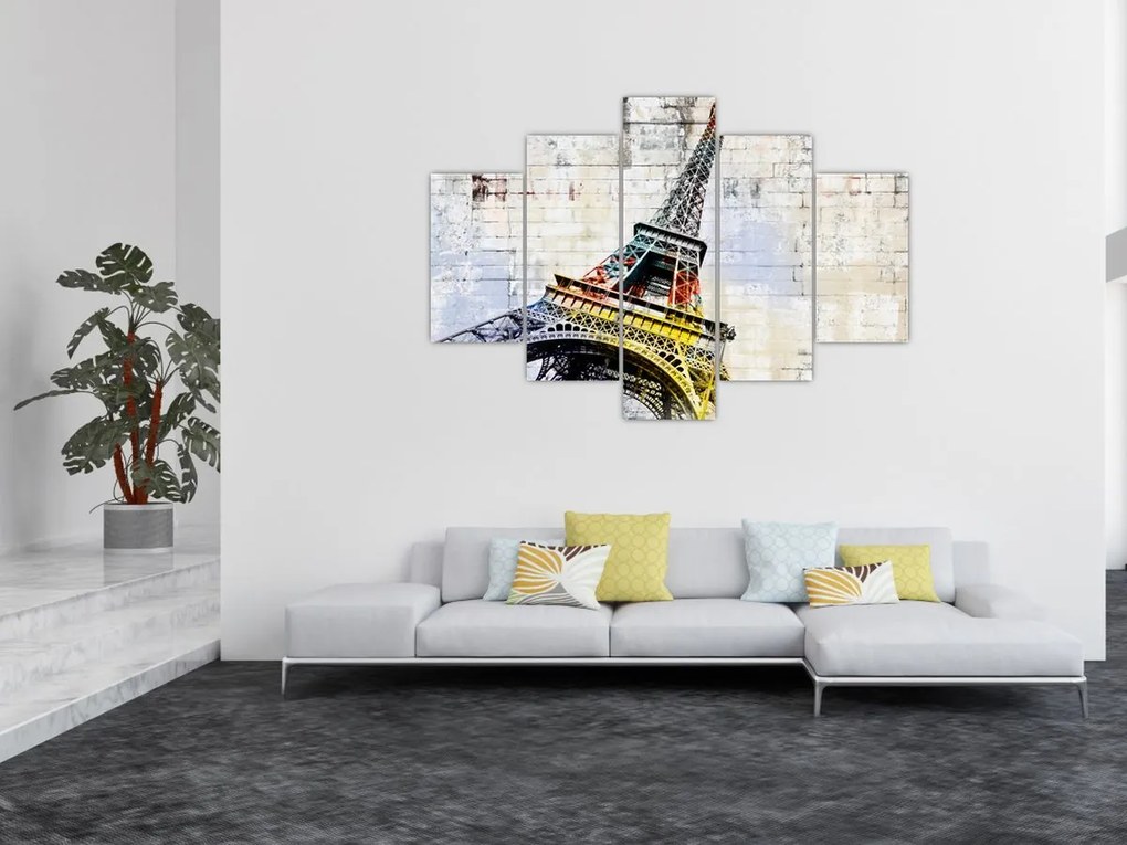 Tablou - Arta digitală a Turnului Eiffel (150x105 cm)