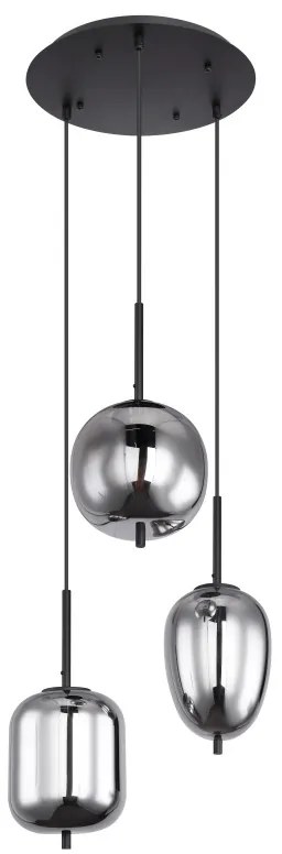Lustra cu 3 pendule design modern BLACKY fumuriu 15345-3 GL