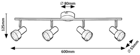 Spot de tavan KONRAD 4xGU10/50W/230V Rabalux 73014