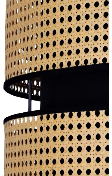 Lustră pe cablu Duolla DUO 1xE27/15W/230V d. 40 cm ratan/negru