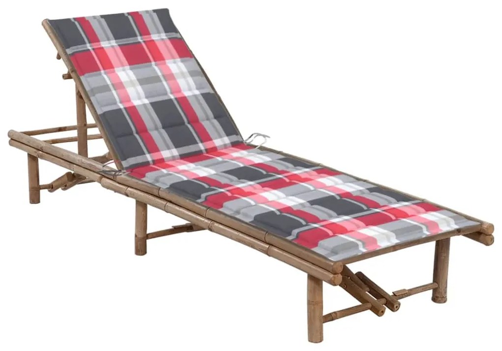 vidaXL Șezlong de grădină cu pernă, bambus