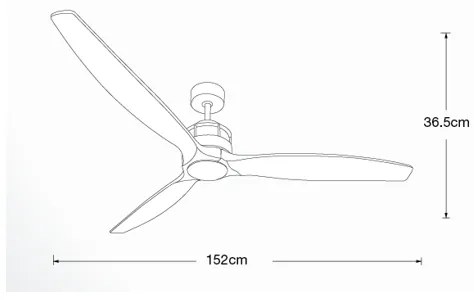 Ventilator de tavan Lucci air 210508 AIRFUSION AKMANI paulovnia/negru + telecomandă