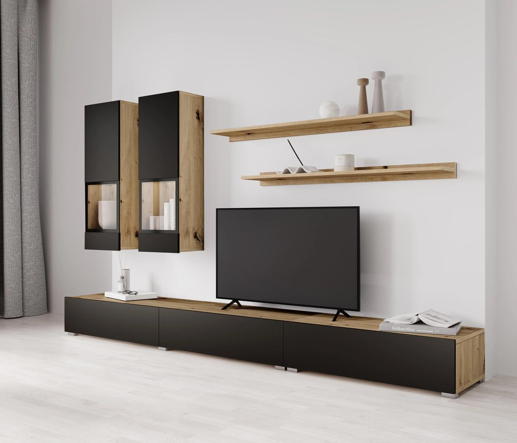 Mobilier camera de zi Barly BM10 (stejar artisan + negru mat). 1118124