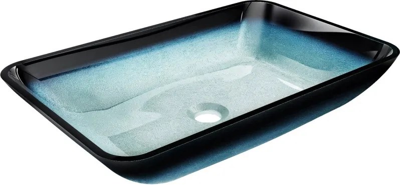 Mexen Megan lavoar de sticlă pe blat 56 x 36 cm, albastru - 24135647