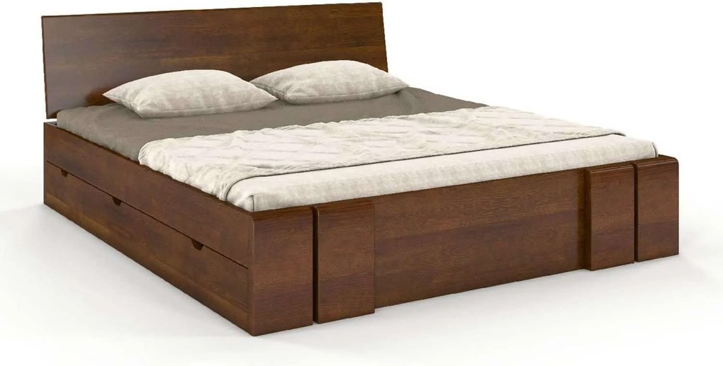 Pat lemn masiv TerraCraft Model 4 cu Sertar Pin Personalizabil - 200x200, Natur