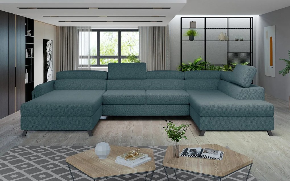 Colțar lemn masiv Formă U Extensibil Joy 370x190cm Personalizabil - Grande 75, Dreapta