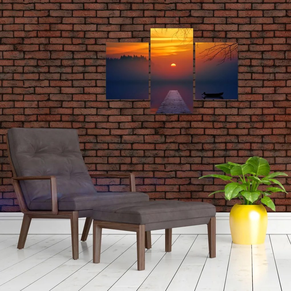 Tablou cu podul în apus de soare (90x60 cm)