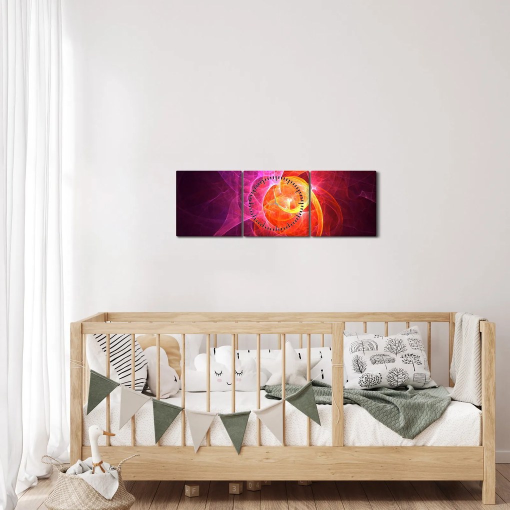Tabloul modern abstract (cu ceas) (90x30 cm)