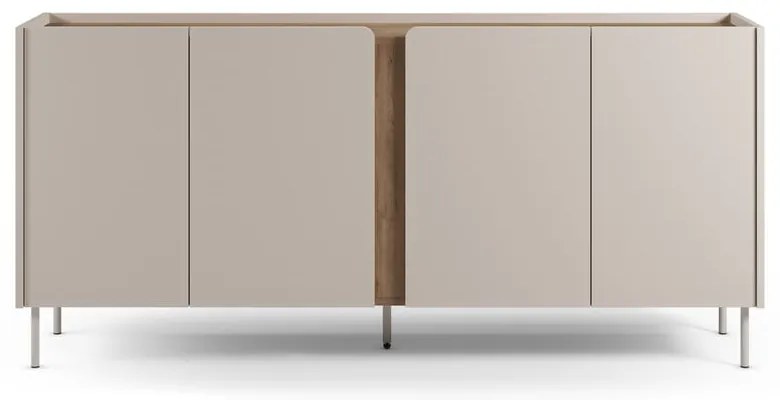 Comodă crem/în culoare naturală cu aspect de lemn de stejar 180x82x40 cm Lucile – Marckeric
